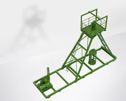 Modell Förderturm, mit freundlicher Genehmigung der BsS Bergsicherung Sachsen GmbH